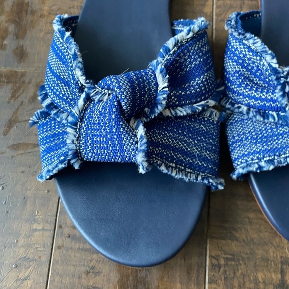 Rothy’s The Knot Denim blue Frayed slide sandals - Picture 7 of 12